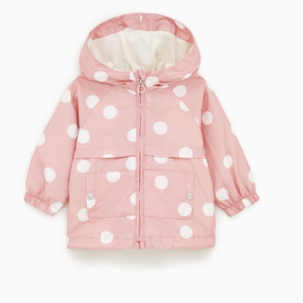 Zara Baby Outerwear polka dot Jacket pink